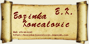 Božinka Končalović vizit kartica